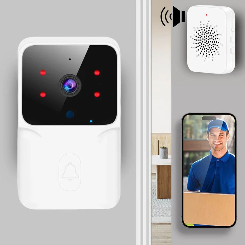 Campainha Com Câmera Vídeo Porteiro Sem Fio Wi-Fi HD Inteligente Smart Home Vê Pelo Celular Recarregável